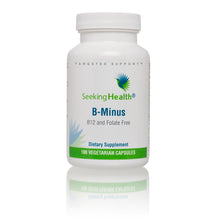 Load image into Gallery viewer, B-Minus is ideal for those who have trouble tolerating methylated B vitamins, allowing for non-methylated or preferred forms of B12 and folate to be added to one&#39;s regimen as needed. It can also be combined with doses of methylfolate and vitamin B12 that are tailored to one&#39;s individual needs for greater flexibility and customization. For an all-in-one B complex with vitamin B12 and methylfolate, consider our B Complex Plus.*   