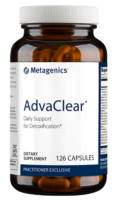 AdvaClear® is a dietary supplement that supports daily detoxification for optimal vitality and health. This formula provides methylated B12 and folate along with bifunctional nutritional support designed to enhance the activities of several liver detoxification enzymes and support Phase I and Phase II detoxification pathways.